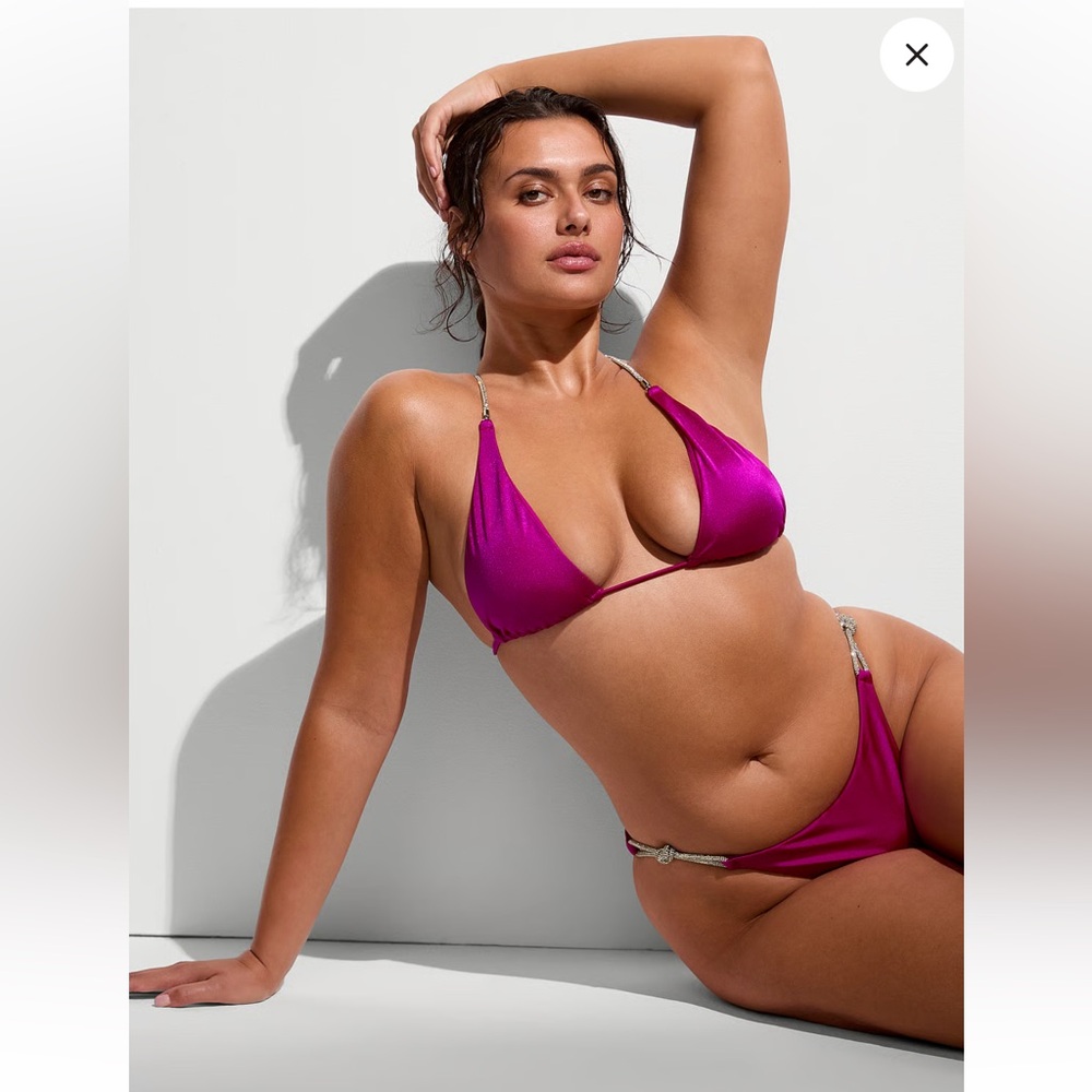 NWT Victoria Secrets bikini triangle shine rope berrylicious many sizesTOP ONLY